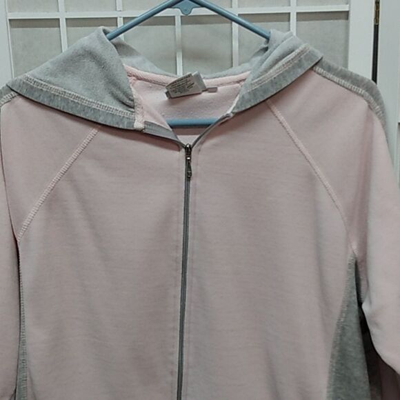 Hot Cotton By Marc-Ware Pink and Gray Fleece Jacket W/ Hood - Picture 5 of 15
